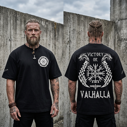 Victory or Valhalla — Oversized Viking T-Shirt