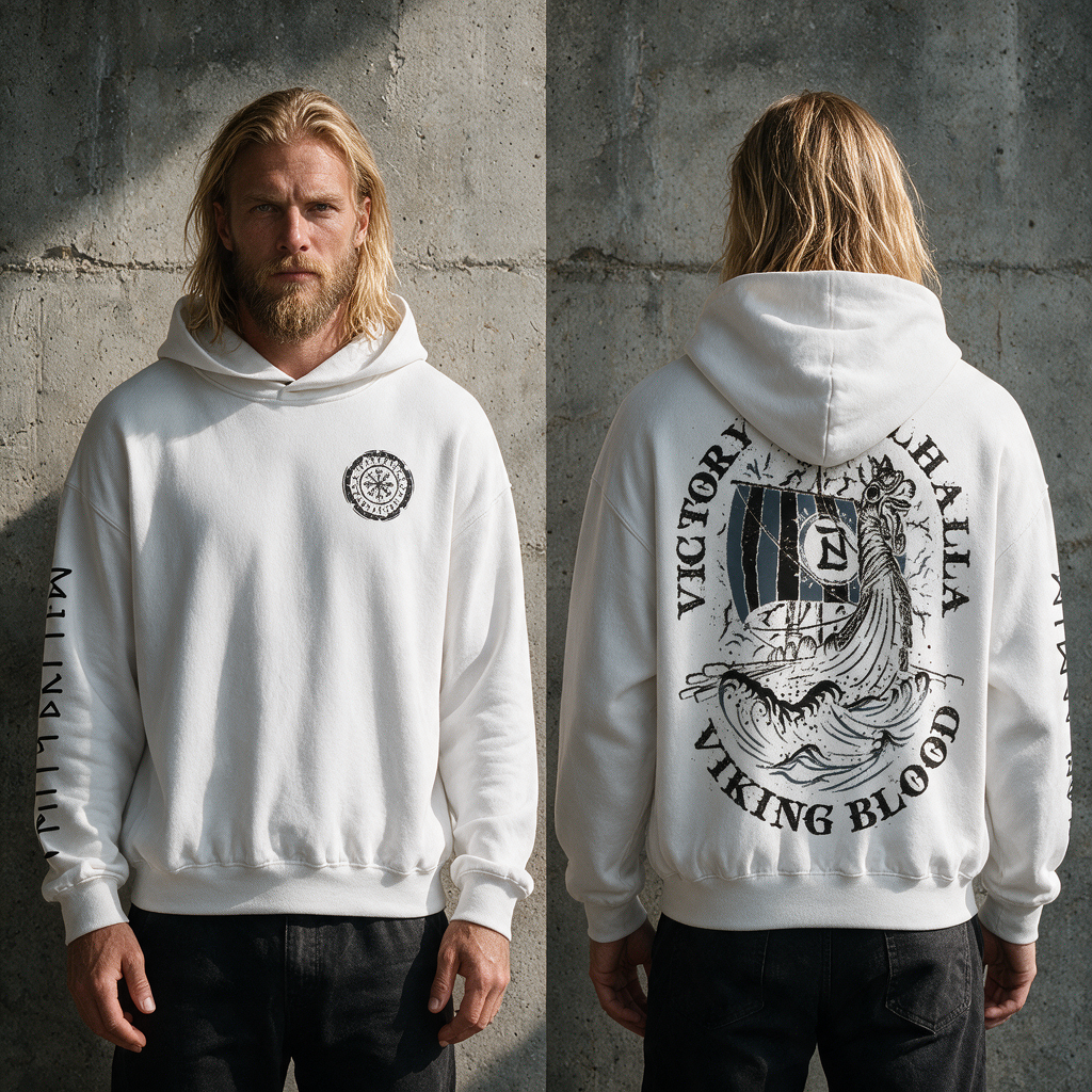 Viking Blood — Victory or Valhalla Snap Collar Hoodie