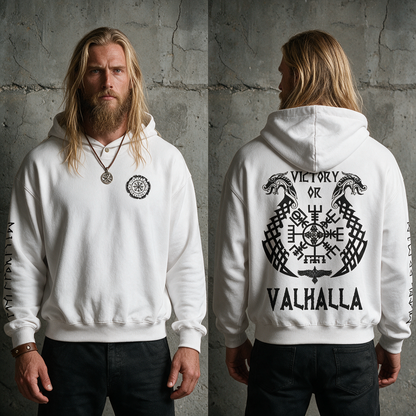 Victory or Valhalla — Snap Collar Hoodie